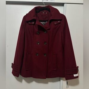 Calvin Klein Women's Burgundy Peacoat Quilt Lined Size 10